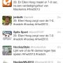 Keiharde Twitter competitie tussen: @HockeyWL2013 @janbalk @SpitsSPORT @hockey_nl @HockeyStyle ;-) #hockey #rhwl2013 