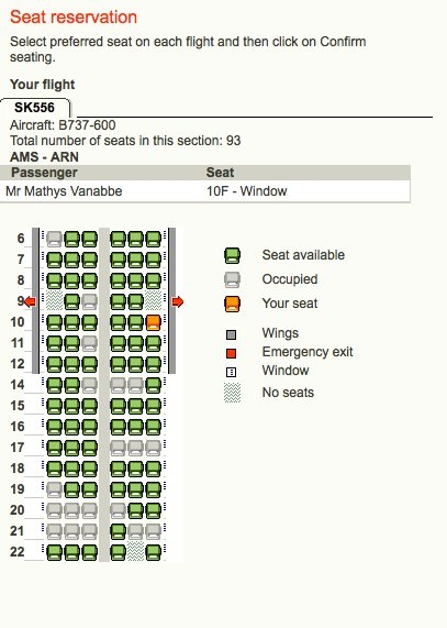 secured his exit row seat for tomorrows flight to Stockholm #sime