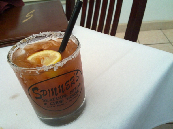 Bloody Mary at Spinner's in the infamous Gold Beach, Oregon