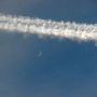 Finally saw the moon yesterday evening...cavorting with a vapour trail. #moonwatch
