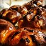 Working at my dads on branding stuff for last hour of day. He just made Hot Cross Buns. They smell AWESOME :) #easter