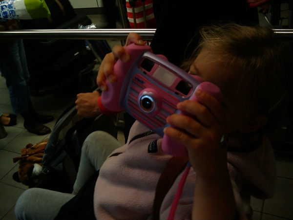 is being photographed by talent