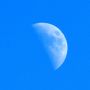 Fiddling with in camera filters - high contrast blue sky moon.