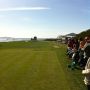 Waiting on 17 tee in the sunshine.  We're 19 under - we were 20 but dropped one.  An awesome walk!  
